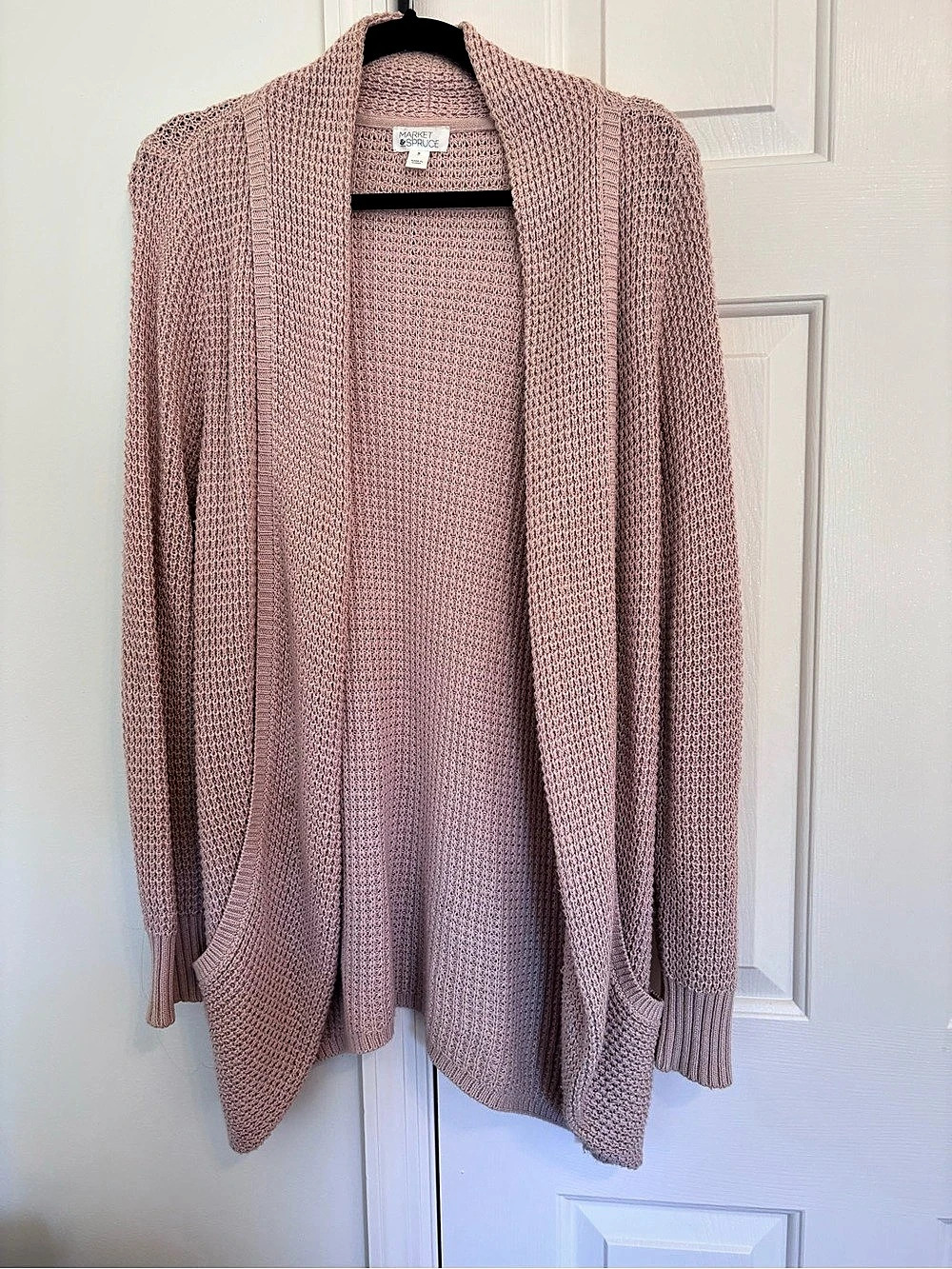 Market and Spruce Open Front Knit Cardigan in Pink Size Medium Like New